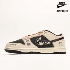 Stussy x Nike Dunk Low Beige Black Blue Nike Fashion Shoes, Preppy Shoes, Nike Shoes Jordans, All Nike Shoes, Cute Nike Shoes, Cute Nikes, Hype Shoes, Girly Shoes, Aesthetic Shoes