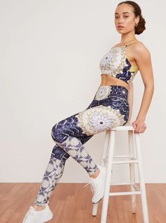 Reverie Legging - Print – For Days Hot Yoga Outfit, Yoga Pants Men, Yoga Festival, A Beautiful Flower, Racerback Bra, Festival Looks, Organic Clothing, Yoga For Men, Flower Mandala