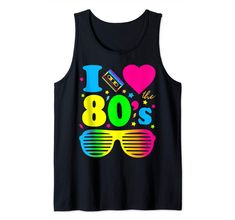 PRICES MAY VARY. Lightweight, Classic fit, Double-needle sleeve and bottom hem The 80s Fashion, I Love The 80s, 90s Party Costume, Party Tank Top, 80s Costume, 80s Shirts, The Eighties, Tanks Tops, 80s Outfit