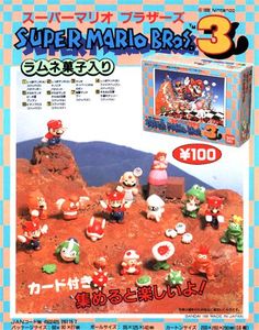 an advertisement for the nintendo super mario bros game, with characters on top of a hill