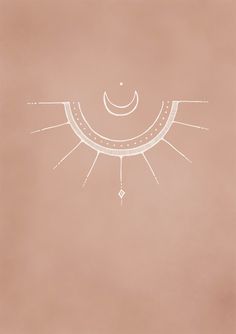 the sun and moon are drawn in white on a pink background