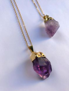 Amethyst Necklace Amethyst Crystal Healing Necklace With Round Pendant, Gold Amethyst Necklace With Raw Stone, Mystical Gold Crystal Necklaces With Gemstone, Gold Crystal Healing Necklaces 14k Gold Filled, Mystical Gold Gemstone Crystal Necklaces, Gold Amethyst Necklace For Healing, Spiritual Yellow Gold Amethyst Necklace, Amethyst Pendant Necklace With Raw Stone, Gold Amethyst Crystal Necklace With Natural Stones