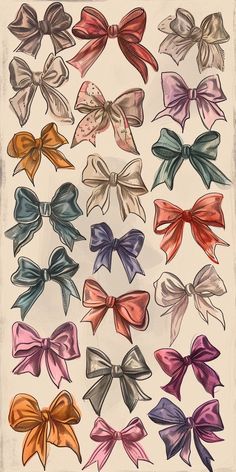 an image of many different colored bows