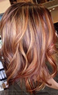 Blonde Foils, Red And Blonde, Rambut Brunette, Hair Color Auburn, Trendy Hair Color, Hair Color Highlights, Auburn Hair, New Hair Colors