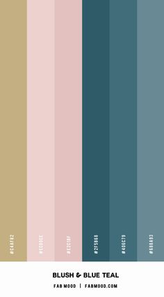 the color scheme for blush and blue teal