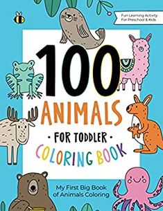 the children's coloring book has animals on it