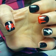 Band Nails Design, Band Nails Rock, Rock Band Nails, Rock And Roll Nails, Metallica Nails, Rock Concert Nails, Devil Nails, Gothic Bunny