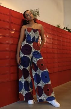 African Print Casual Wear, African Print Clothing For Women, Veekee James Lace Styles, Chitenge Pants For Ladies, Ghana Outfits Woman Dresses, Nigerian Casual Outfits, African Style Dresses Nigerian Fashion, Traditional Jumpsuit African Prints, Kitenge Jumpsuits For Women