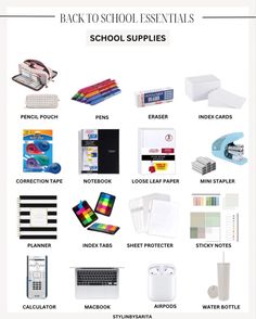 10 Must-Haves for New Teachers https://whispers-in-the-wind.com/back-to-school-bag-essentials-you-didnt-know-you-needed-but-totally-do/?preppy-fashion-a-timeless-look Back To School Items Highschool, Organized School Supplies Aesthetic, Basic Stationary Supplies List, Senior High School Supplies, New School Supplies, School Supplies Sophomore Year, Things For High School Supplies, Aesthetic High School Supplies, Back 2 School Supplies