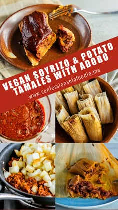 vegan, soy - flavored and potato tamales with avocado are the perfect side dish