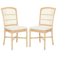 Shop Safavieh at Walmart. Save Money. Live Better. SAFAVIEH Arne Coastal Rattan Solid Dining Parsons Chair, Natural (Set of 2) Refresh your dining area with the chic and airy presence of our Arne dining chair. The sleek and airy profile of the chair meets the warmth of rattan to liven up any corner. Its tall back features a subtle arch to attain a distinct profile. Enriched with linear latticework, our chair serves as a breezy and charming addition to any room. The chairs include a seat cushion Coastal Farmhouse Dining Room, Coastal Dining Chairs, Coastal Dining Room, Coastal Dining, Parsons Chair, Parsons Chairs, Farmhouse Dining Room, Furniture Dining Chairs, Kitchen Chairs