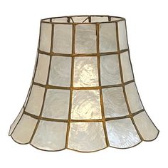 Mother of pearl leaded windowpane lamp shade.  Measures 10” diameter at bottom, 5.5” diameter at top x 7.5” h. Mother Of Pearl Lamp, Pearl Lamp, Design Lamp, Lamp Shades, House Inspo, Lamp Design, Baby Room, Different Types, Lamp Shade