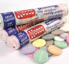 Necco Wafers.  One of my favorite candies growing in grade school. Used to get them at the little corner store by my school Worst Halloween Candy, 1970s Candy, Necco Wafers, Candy Wafers, Penny Candy, Nostalgic Candy