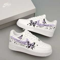 Nike Air Force 1 Purple, Purple Nike Shoes, Cute Converse Shoes, Cute Casual Shoes, Casual Shoes Women Sneakers, Nike Shoes Women Fashion, Nike Fashion Shoes