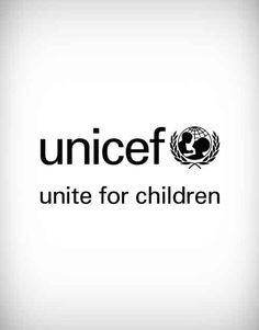 the united for children logo is shown in black and white, with an image of a globe