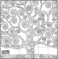 a coloring book page with an image of a tree