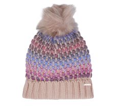 Top off your winter look with cozy comfort wearing Skechers Slub Knit Pink Beanie. This multicolor yarn and tinsel-knit winter hat features a cuffed hem, faux fur pom-pom detail, and a Skechers metallic logo label. | Skechers Women's Slub Knit Pink Beanie | 100% Acrylic | Multicolor yarn and tinsel-knit winter hat with faux fur pom-pom detail | Skechers logo metallic label Multicolor Yarn, Pink Beanie, Pink Beanies, Beanie Style, Faux Fur Pom Pom, Logo Label, Skechers Women, Comfort Wear, Fur Pom Pom