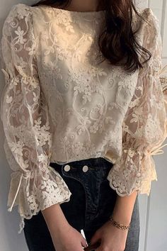 Lace Dress Shirts, Cheap Lace Blouse For Fall, Womens Pretty Blouses, Blouses For Wedding For Women, Lace Tops For Women Classy Plus Size, Affordable Cream Lace Top For Women, Dressey Blouses, Romantic Shirts For Women, Cheap Cream Lace Top For Women