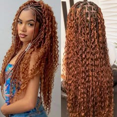 Premium Deep Wave Bulk Hair|#30 Light Brown Color - 24(1 Bundle/100g) / 30# - IshowHair Honey Brown Knotless Braids, Braids Color Ideas, Braid Color Ideas, Funali Braids, Afro Hairstyles Braids, Brown Braids, Indian Hair Color, Braids Color