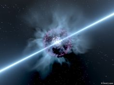 an artist's impression of a star being hit by a supermash in space