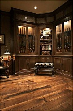 Nice looking gun room. Man Room, Simple House, My Dream Home, Future House, Rustic House, Man Cave