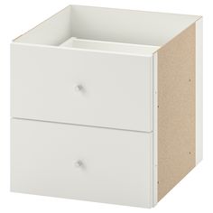 a white cabinet with two drawers on each side