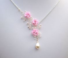 Baking Polymer Clay, Cherry Branch, Vine Necklace, قلادات متدلية, Blossom Cherry, Inexpensive Jewelry, Pink Sakura, Fancy Jewellery Designs