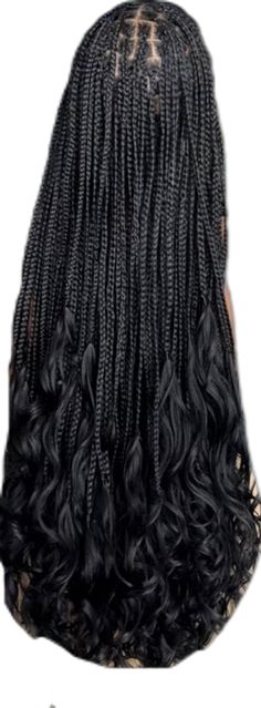 the back of a wig with long black hair