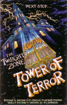 the poster for tower of terror from disney's animated movie, the twilight zone