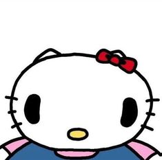 an image of a hello kitty with a bow on it's head and chest