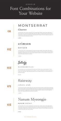 font combinations for your website that are easy to use, and can be used in many ways