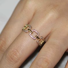 Rose Gold Tarnish Resistant Fine Chain Ring, Rose Gold Tarnish-resistant Fine Jewelry Chain Ring, Rose Gold Tarnish-resistant Fine Chain Ring, Rose Gold Adjustable Chain Ring Fine Jewelry, Promise Rings Simple, Diamond Eternity Wedding Band, Nyc Jewelry, Gold Rings Simple, Gold Color Ring