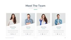 the team page is shown with four different people