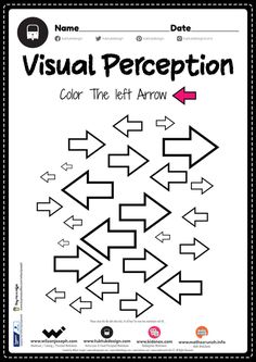 visual perception color the up arrow worksheet for students to practice visual processing