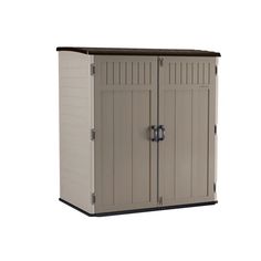 an outdoor storage cabinet with two doors