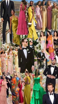 the collage shows many different types of people in formal wear and tuxedos