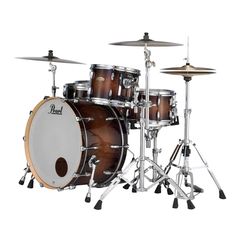 a brown drum set on top of a white background