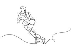 a single continuous line drawing of a man running