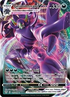 a card with an image of a purple pokemon