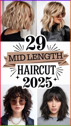 Mid length shag haircuts are making a comeback in 2025, offering a trendy and modern style. This cut works well with straight or wavy hair, and the addition of long layers keeps the look fresh. Women with thick hair can use this style to manage volume, while fine hair benefits from the added texture. The face framing layers make it perfect for those with an oval face. Midlength Haircuts Edgy, Women’s Mid Length Haircut, Mid Length Thick Wavy Hair, Mid Length Hair Choppy Layers, Haircut For Curly And Straight Hair, Shag Haircut Fine Wavy Hair, Mid Length Haircut For Thinning Hair, Mid Length Hair For Oval Face, Haircuts For Naturally Wavy Hair Mid Length Medium Curly