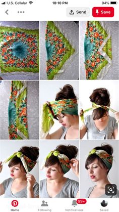 Scarf Tutorial, Scarf Bandana, Hair Dos, Headband Hairstyles