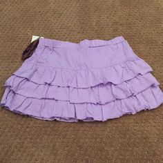 Girls’ Light Purple Layered Ruffle Skirt, Cute! New W/Tags, Size Large, Brand Tempted. Purple Summer Skirt For School, Purple Summer School Skirt, Summer School Purple Skirt, School Skirt With Ruffles In Cotton, School Skirt With Cotton Ruffles, Purple Mini Skirt For School In Summer, Purple Mini Skirt For Summer School, Summer Purple Mini Skirt For School, Summer School Purple Mini Skirt