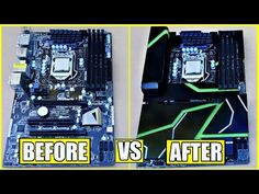 before and after pictures of the same motherboard, it is hard to tell which one