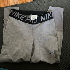 Grey Never Worn Cheap Gray Nike Bottoms, Nike Pro Leggingd, Grey Nike Leggings, Nike Moisture-wicking Leggings, Nike Moisture-wicking Sports Leggings, Nike Pants, Nike Pros, Womens Tights, Cute Simple Outfits