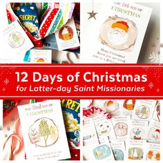 twelve days of christmas cards with the words 12 days of christmas for later - day saint miss