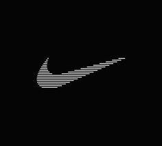 a black and white photo of a nike logo on a dark background with vertical lines