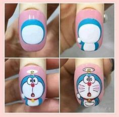 Nail Designs Easy Diy, Mickey Nails, Kawaii Nail Art