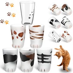 PRICES MAY VARY. Sufficient quantity: you will receive 6 pieces of cat claw cups in different paintings, which are appropriate for drinking some milk or other drinks; The capacity of each cat claw print mug is about 300 ml/ 10.6 oz, which is big enough for your daily application Cute design: these cat claw print mugs are designed into different shapes of cats' feet, and the chubby cute cat claw cup design can bring a lot of fun and enjoyment to your daily application; The bottom of the cup also Crazy Cat People, Kids Milk, Cat's Paw, Cute Coffee Mugs, Cat Claws, Milk Cup, Cat Paw, Cute Cups, Cool Mugs