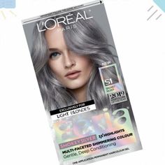 L'oreal Paris Feria Permanent Hair Dye S1 Smokey Silver Gray Brand New Sealed Sallys Hair Dye, Best Grey Hair Dye, Ash Grey Hair, Silver Hair Dye, Edgy Hair Color, Grey Hair Dye, Hairstyles Indian, Hairstyles Bridesmaid, Silver Hair Color