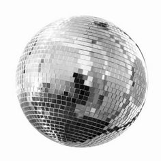 a shiny disco ball on a white background